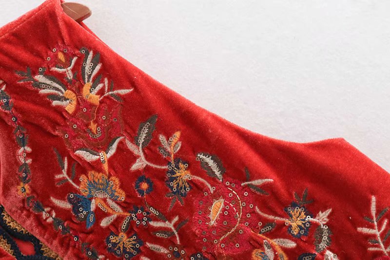 Velora™ | Floral Velvet Boho Waistcoat