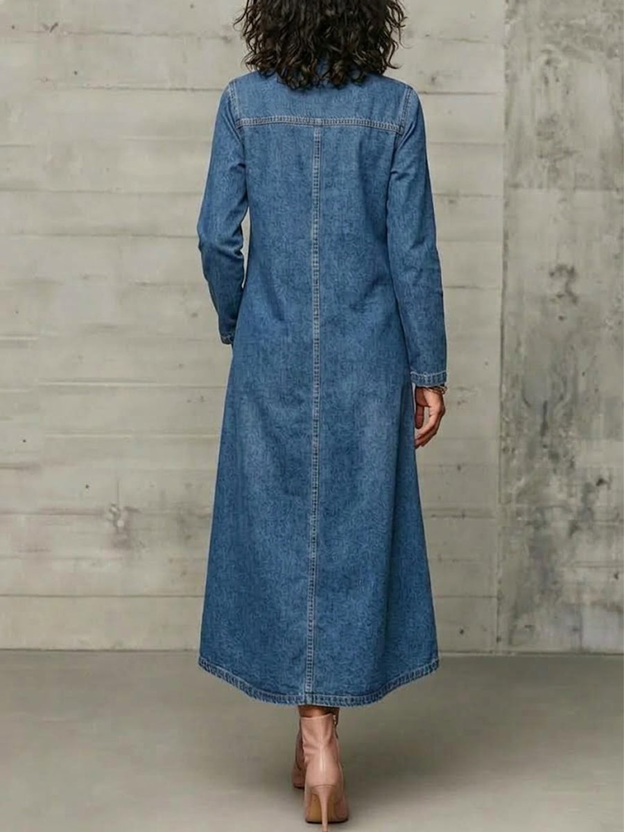 Caroline | Denim Maxi Dress