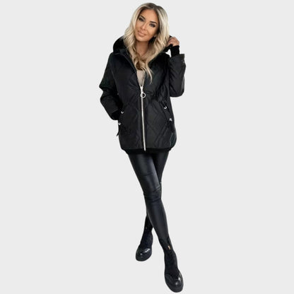 Marilyn™ | Quilted Hooded Zip Front Jacket