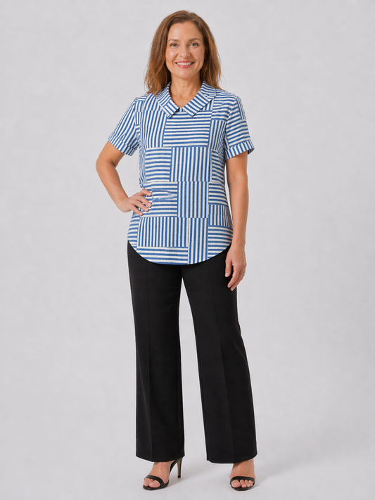 Amelia | Striped Patchwork Shirt