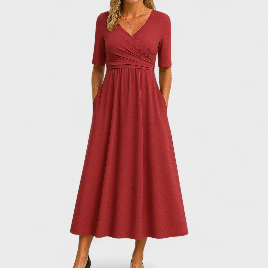Diane™ | Elegant Midi Dress with Pockets