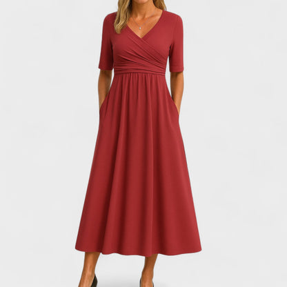 Diane™ | Elegant Midi Dress with Pockets