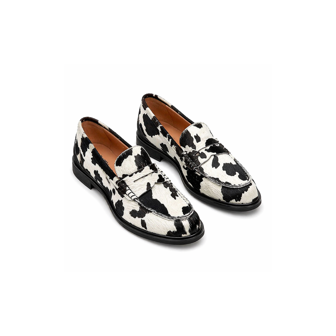 Jordana™ | Cow-patern Loafers