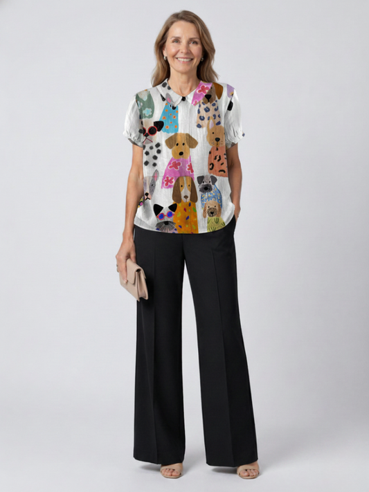 Tilly | Dog Print Shirt