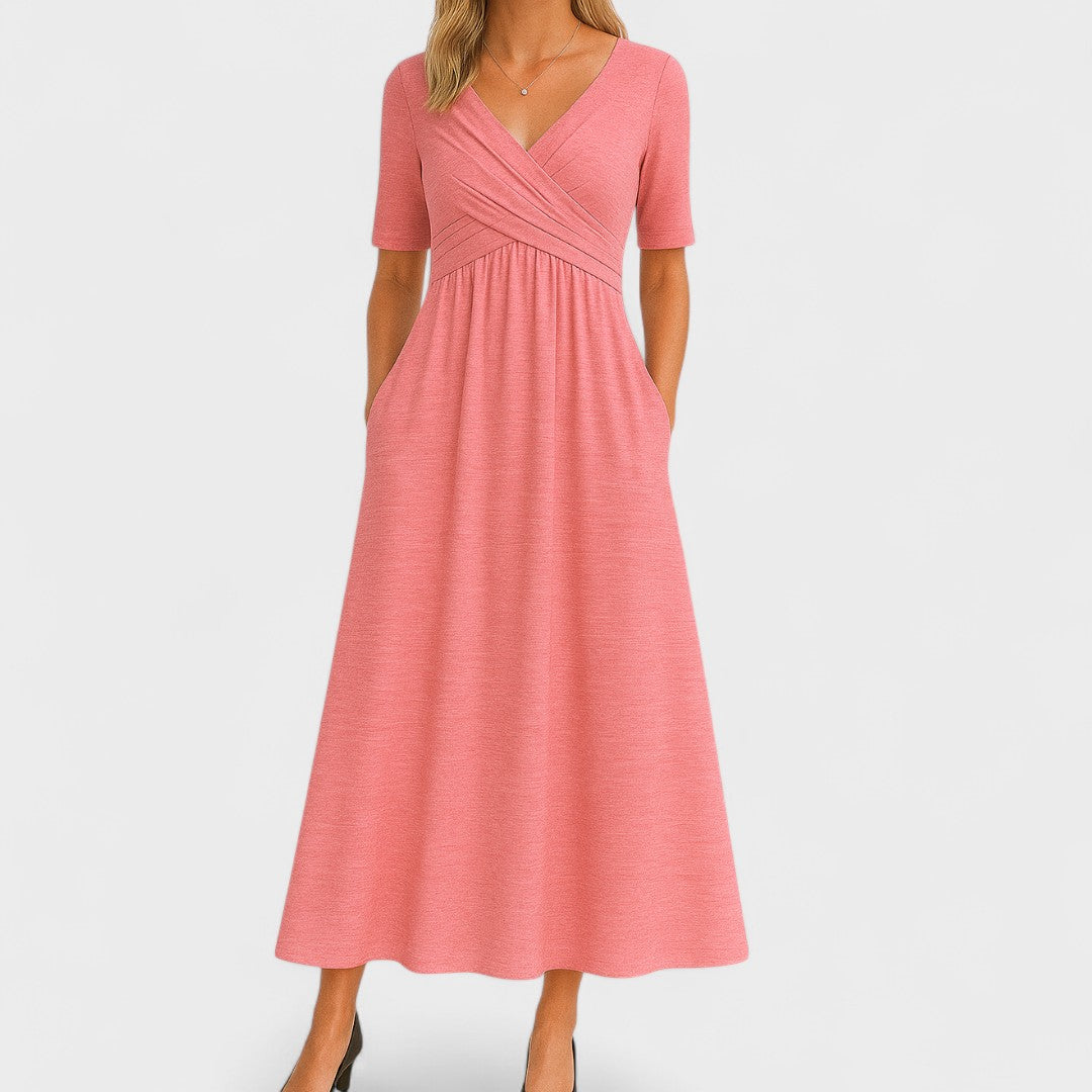 Diane™ | Elegant Midi Dress with Pockets