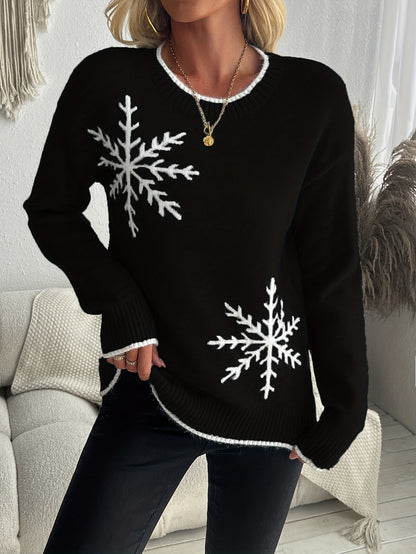 Clara | Snowflake Jacquard Sweater