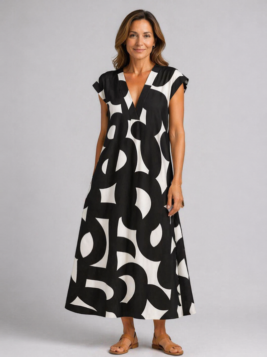 Valery™ | Flowing V-Neck Dress
