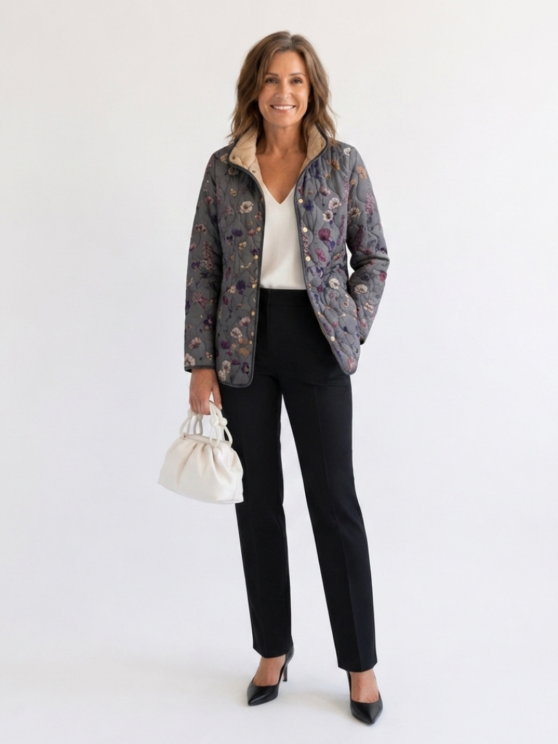 Niva | Vintage Floral Print Quilted Jacket