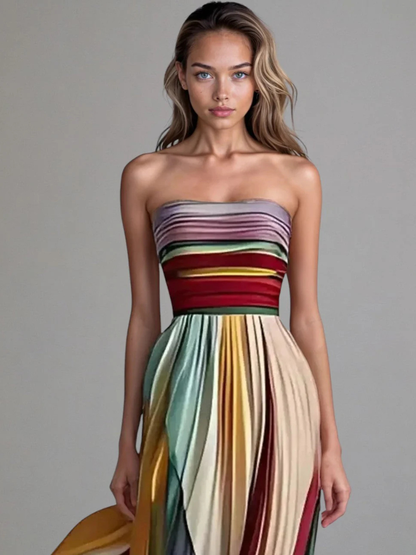 Tamsin™ | Vibrant Draped Pleated Formal Maxi Dress