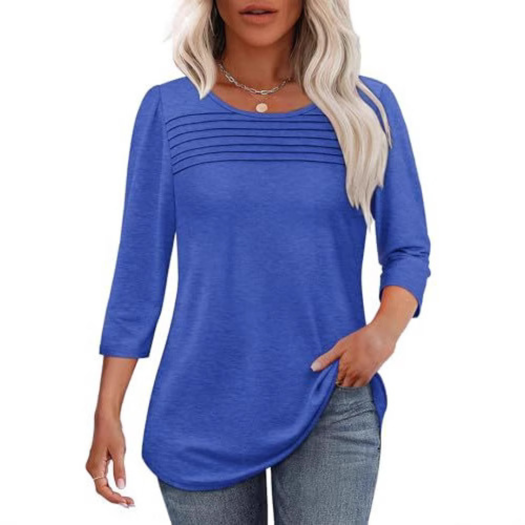 TESSARA™ | Casual Pleated Front Spring Top