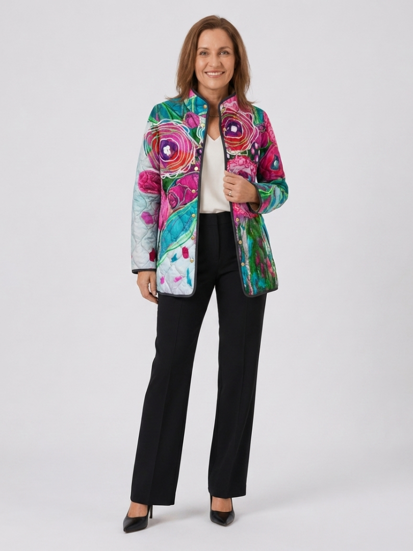 Arianne | Elegant Floral Patterned Jacket