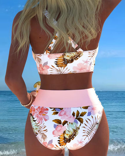 Jolina™ | Floral Contrast Split Bikini