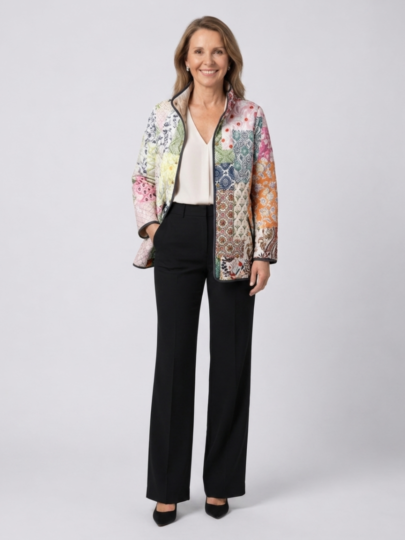 Suri | Casual Floral Print Quilted Jacket