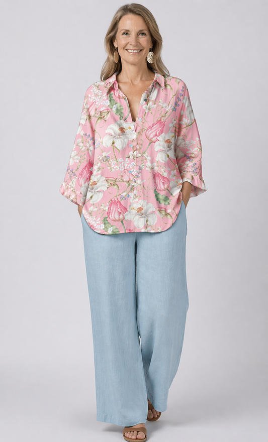 Rynelle™ | Elegant Bloom Blouse