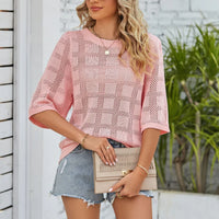 Izzy Top | Elegant Lightweight Knit Pattern Shirt