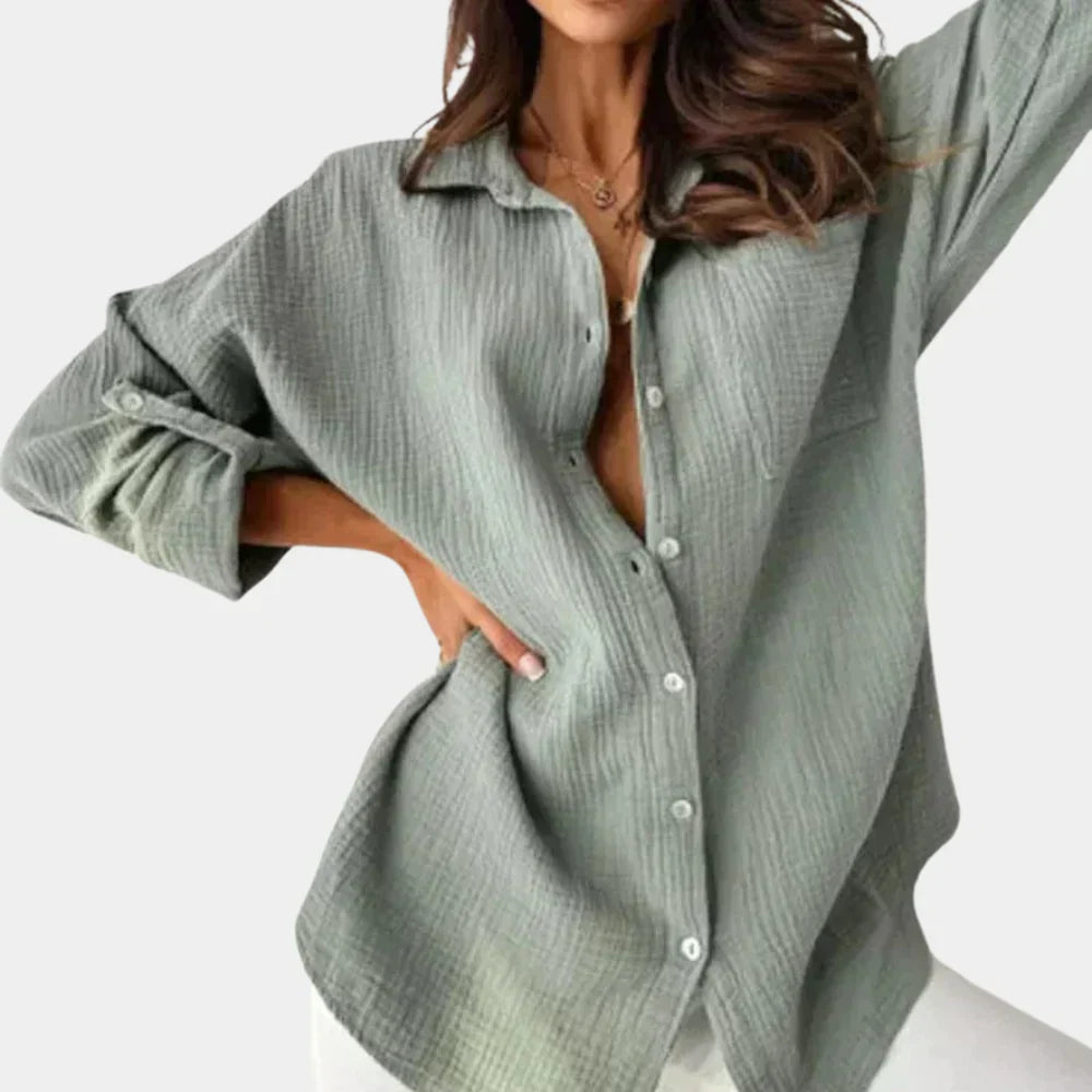 Naeema Shirt | Oversized Fit Long Sleeve Button-Up Shirt