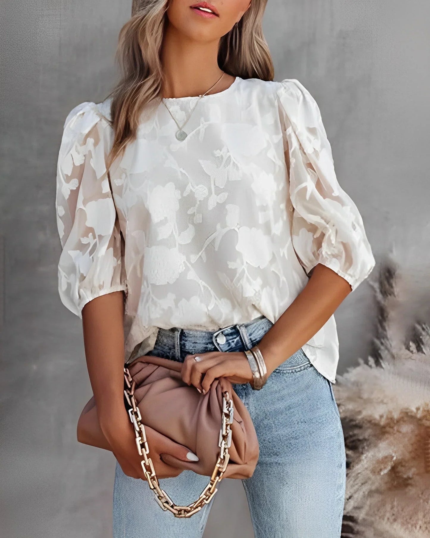 Oraniah Shirt | Puff Sleeve Chiffon Shirt