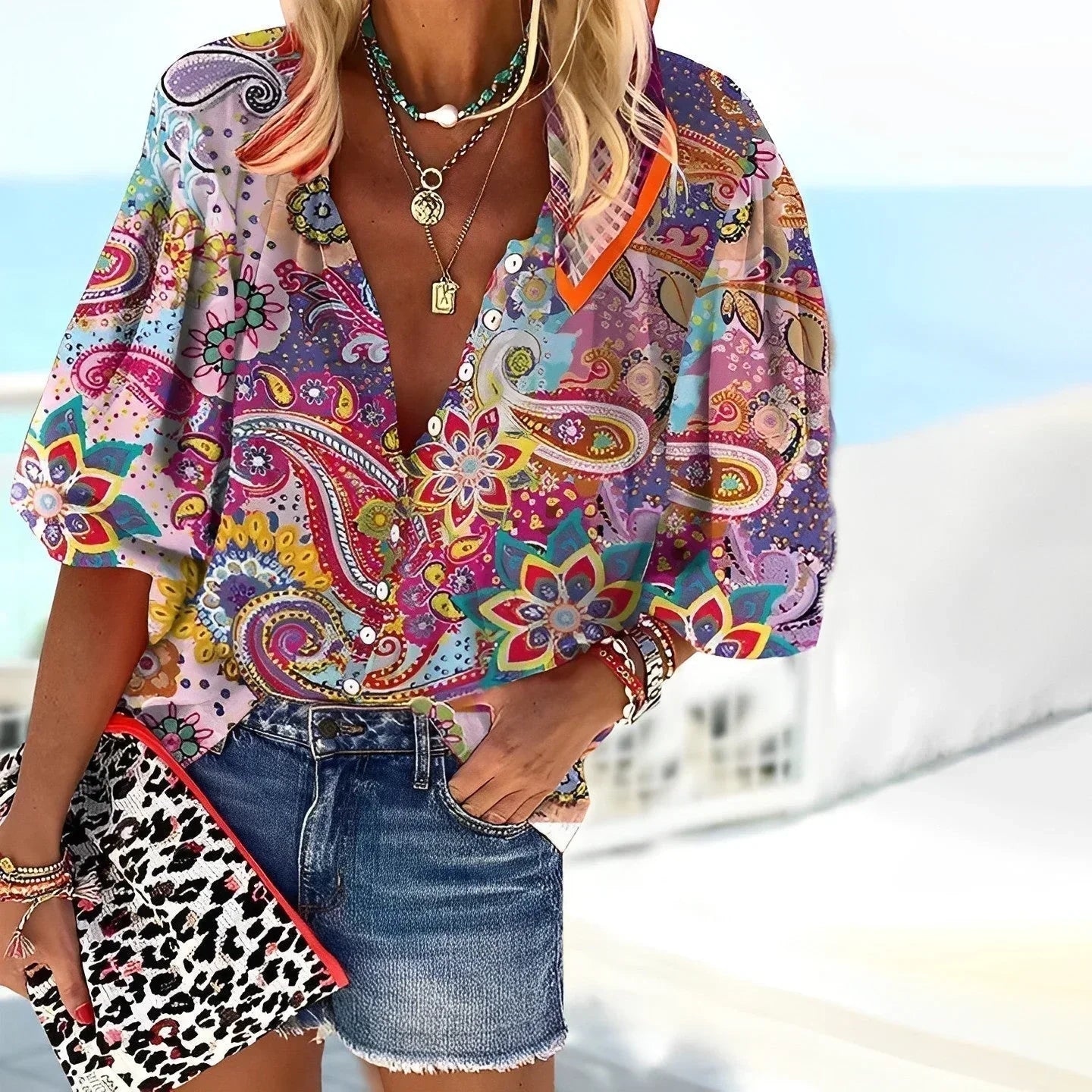 Orlanda Shirt | Women's Casual Shirt with Mandala Print