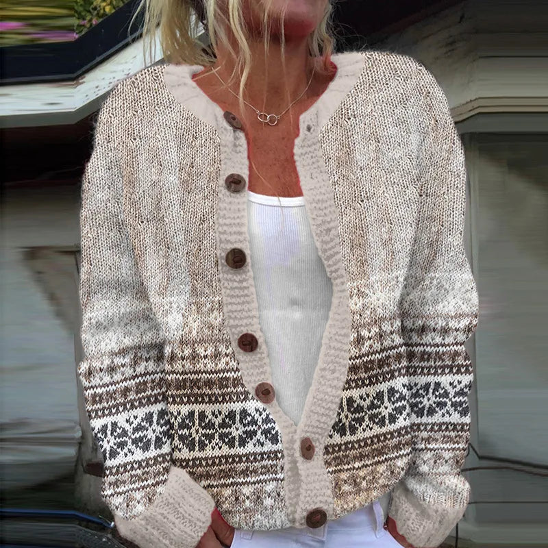 Sofie | Loose fitting cardigan with print