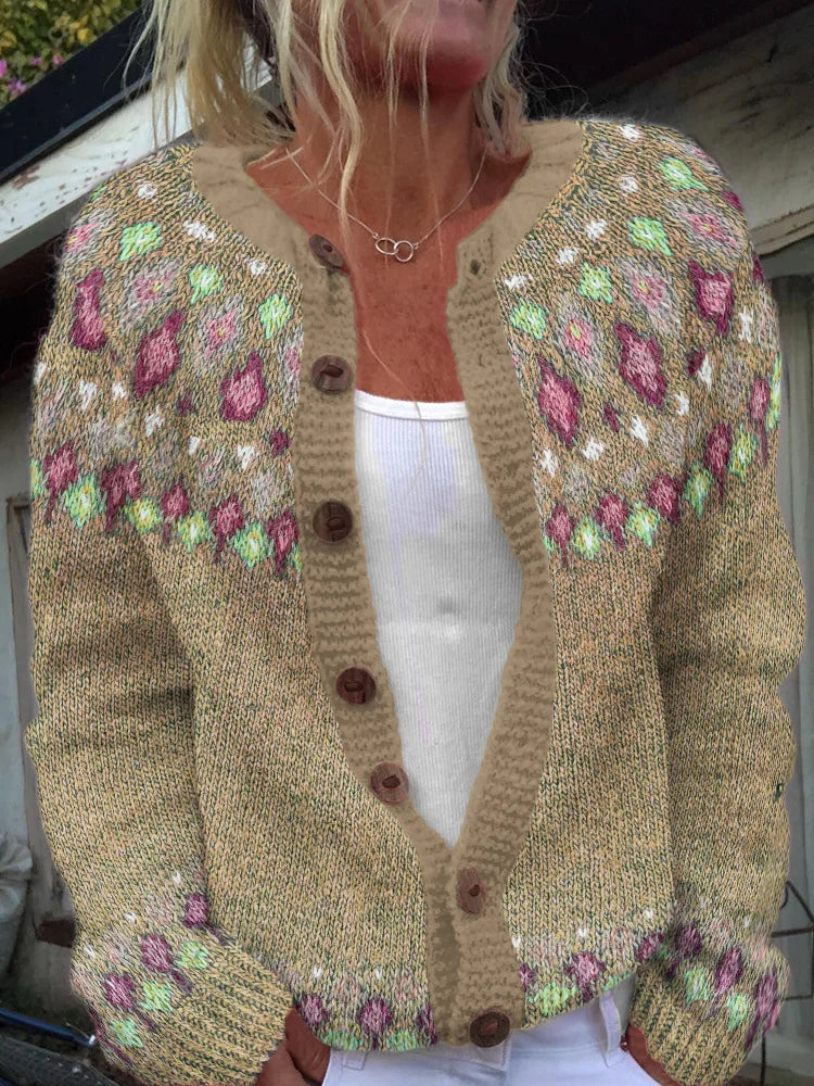 Sofie | Loose fitting cardigan with print