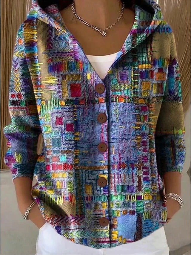 Virelle | Button Hooded Sweater