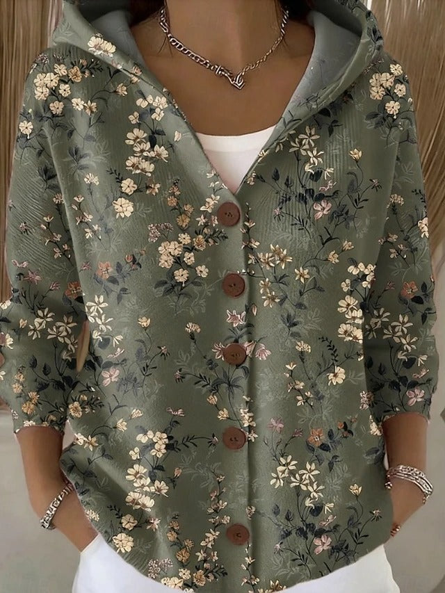 Virelle | Button Hooded Sweater