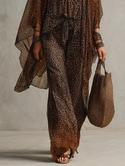 Clarisa | Vintage Leopard Print Three Piece Set