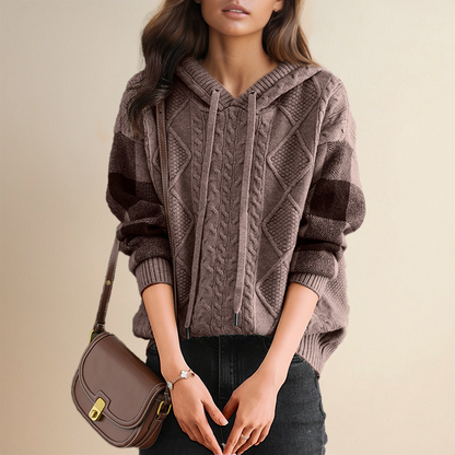Emily | Cable Knit Hoodie Sweater