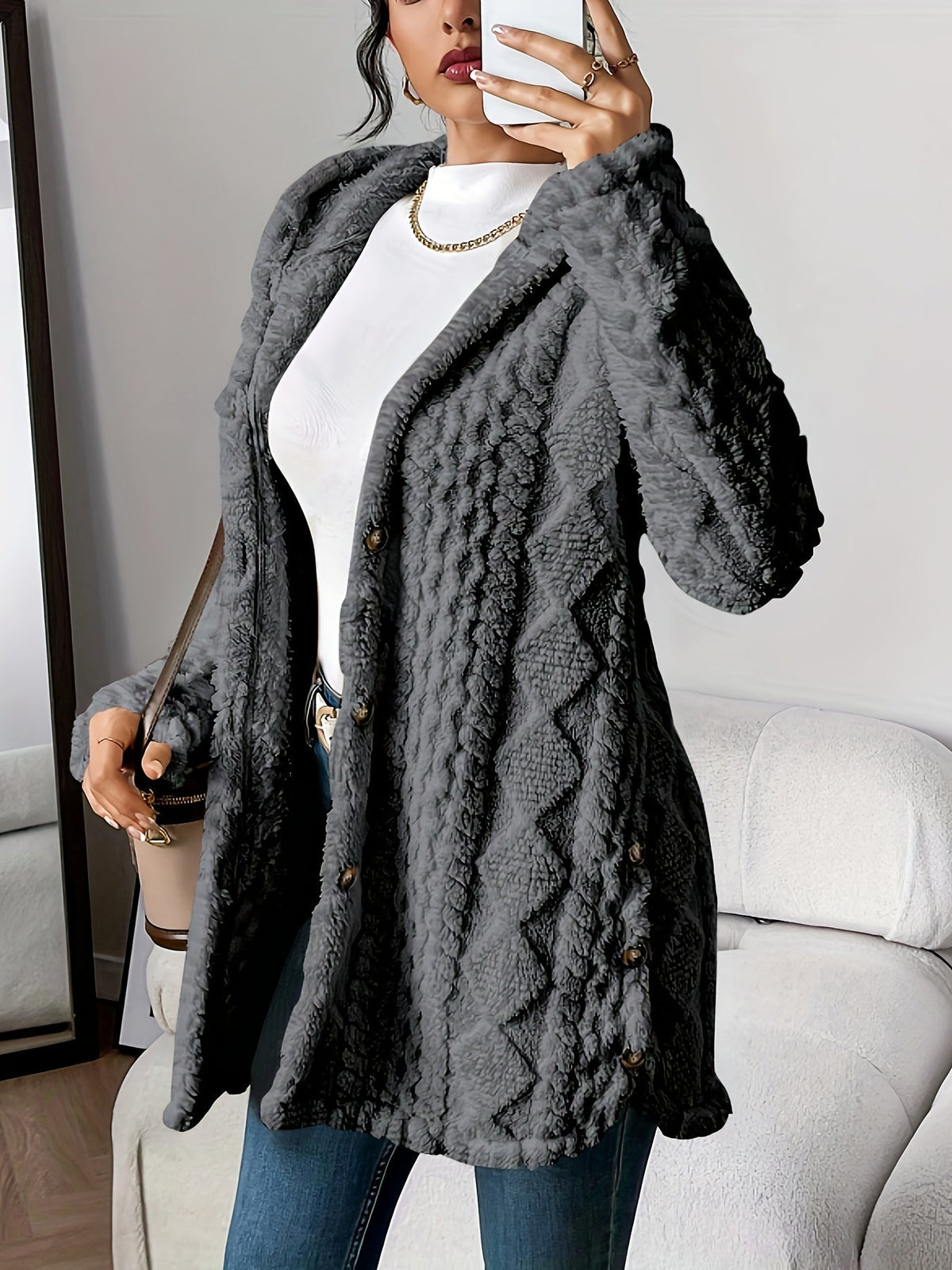 Hayden Soof | Plush Hooded Cardigan