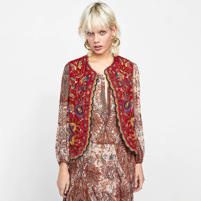 Velora™ | Floral Velvet Boho Waistcoat