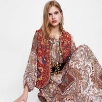 Velora™ | Floral Velvet Boho Waistcoat