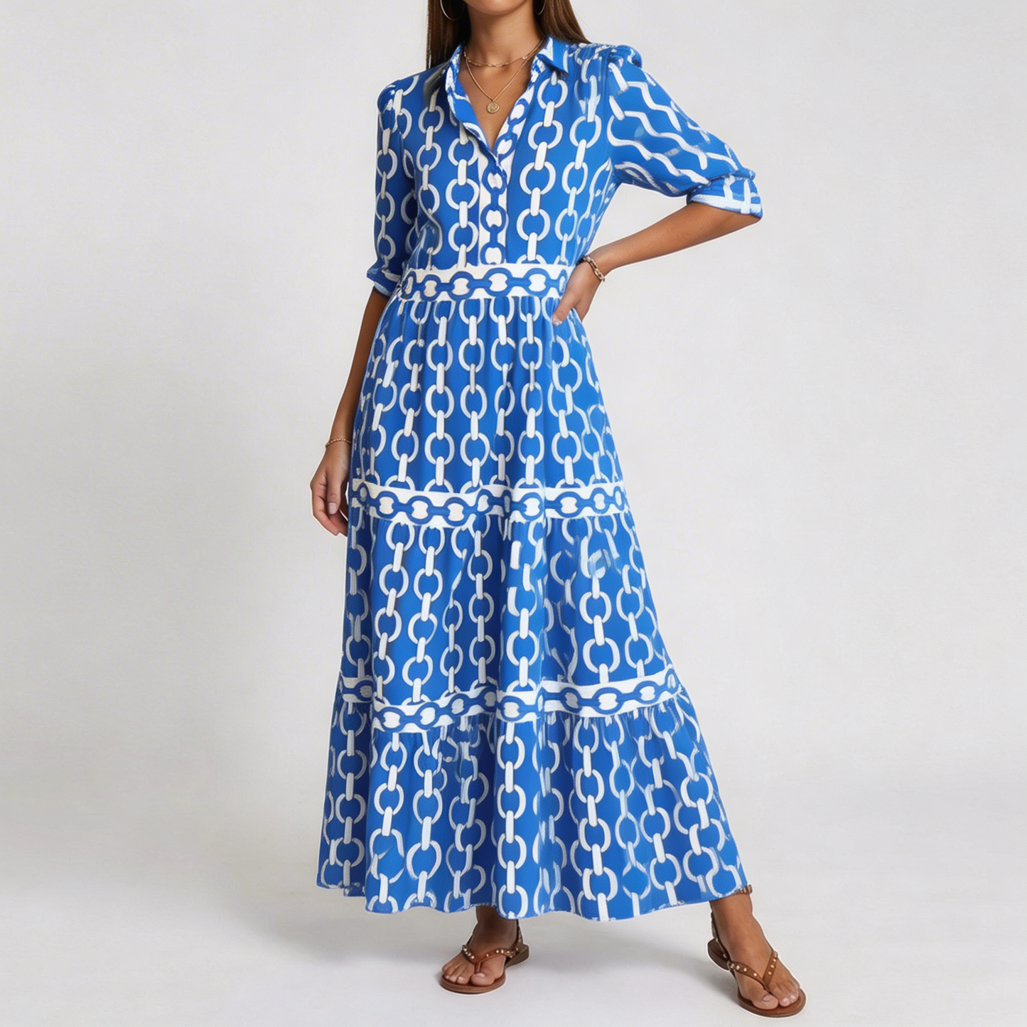 ALYANA™ - Chain Link Midi Dress
