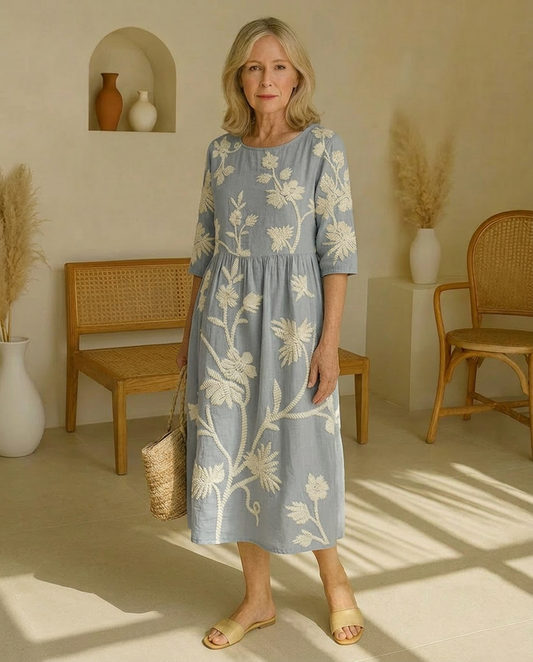 Ashley | Plant & Flower Print Midi Dress