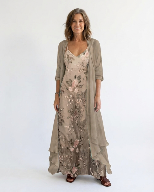 Bryleigh | Elegant Maxi Dress Two-Piece Set