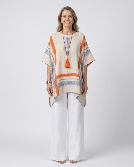 Caevan | Sophisticated Asymmetrical Blouse & Wide-Leg Linen Pants