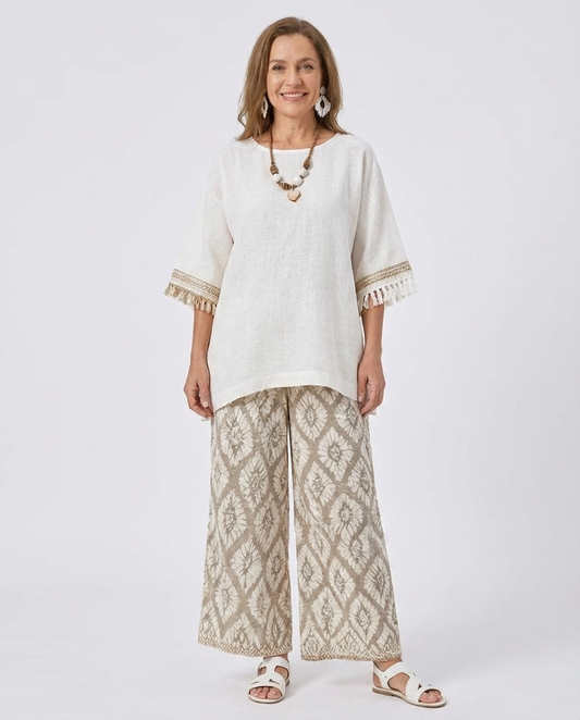 Alverra | Sophisticated Top & Casual Pants Set