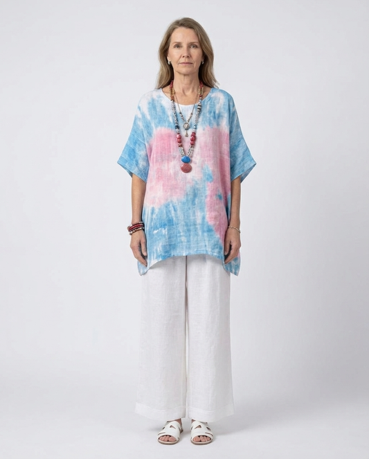 Vantrel | Comfortable Relaxed Linen Top & Striped Bamboo Pants