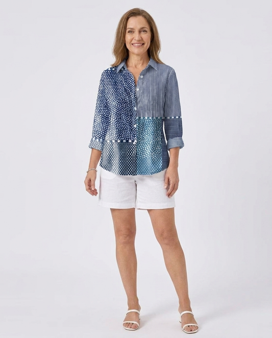 Vynessa™ | Ocean Patchwork Blouse