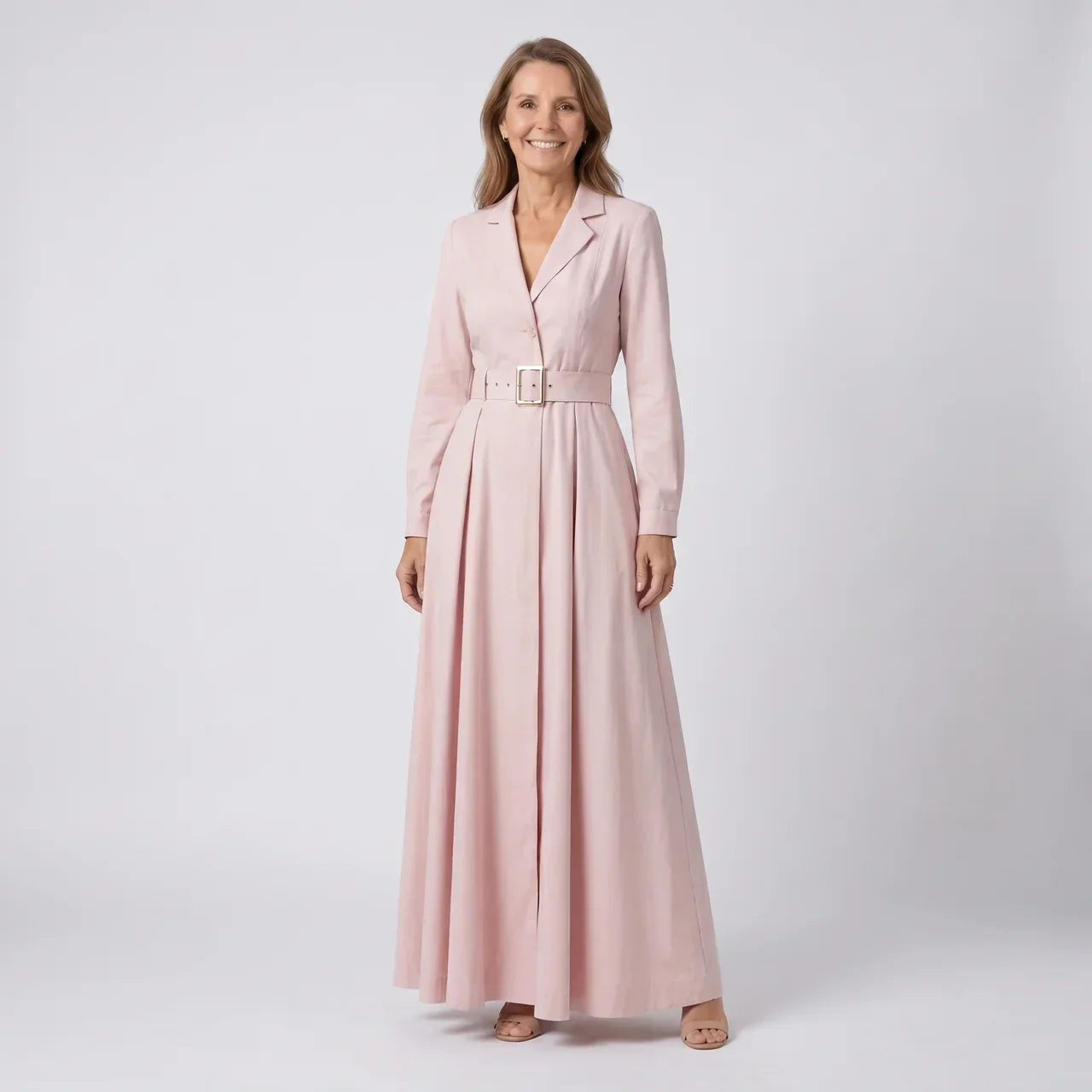 Ceryth | Elegant Pleated Blazer Midi Dress