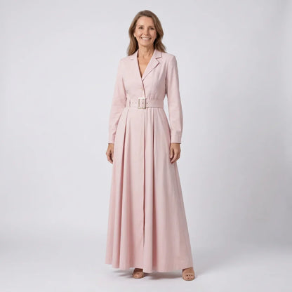 Ceryth | Elegant Pleated Blazer Midi Dress