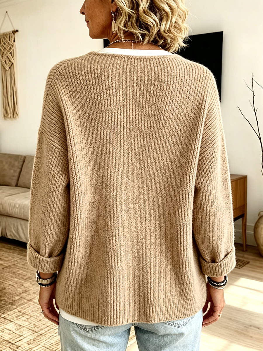 Lauren™ | Cozy Ribbed Asymmetrical Knit Cardigan