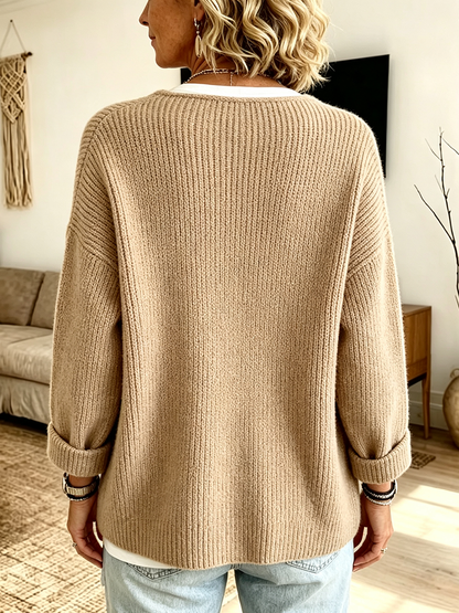 Lauren™ | Cozy Ribbed Asymmetrical Knit Cardigan