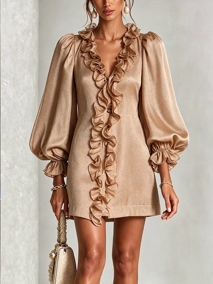 Emery™ | Elegant Ruffle Detail Mini Dress